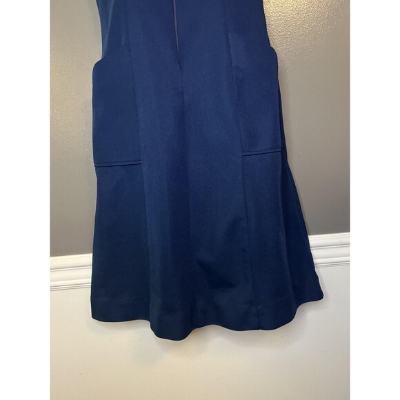 Crest Careers Dress Womens 6 Navy White Zip Front Short Sleeve Uniform Made USA - Picture 2 of 11